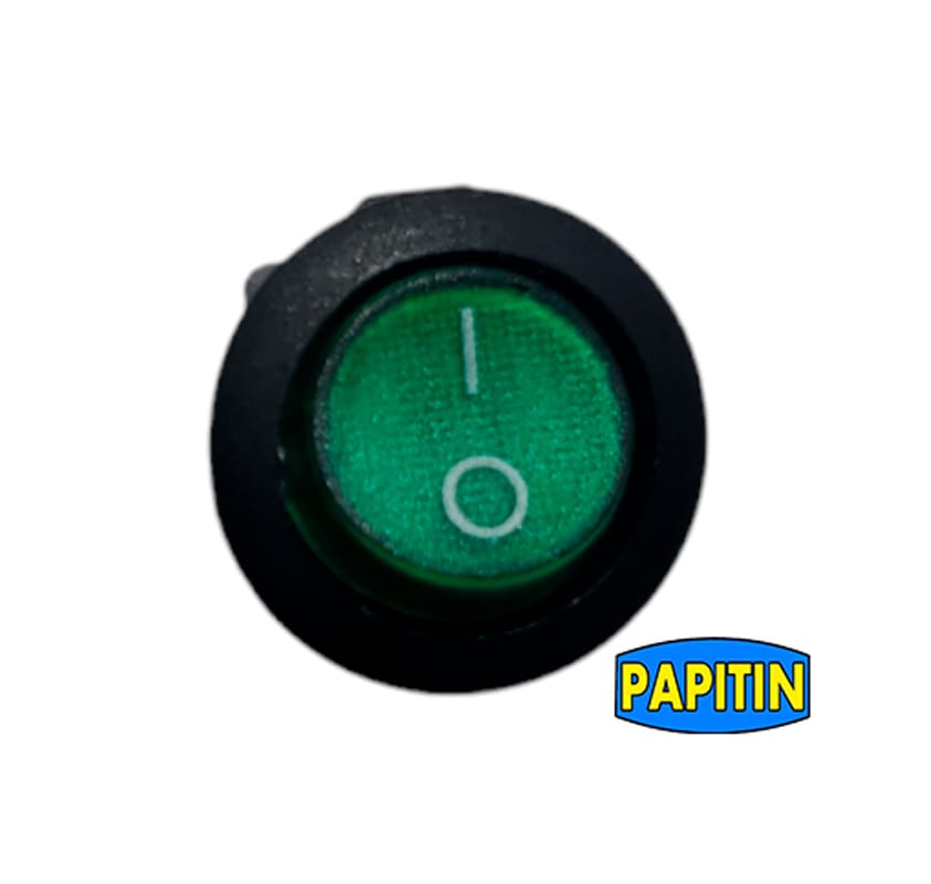 SW-20A-VERDE-1 Swicher 3pin 20A 12v Redondo Verde - Imagen 1