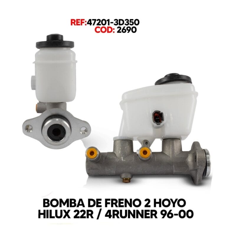 2690-1 Bomba freno Toyota Hilux 1998-2004 2WD / 4Runner 1996-2000 sin ABS Aluminio - Imagen 1