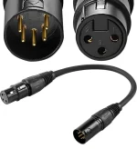 Cable DMX de 3 pines hembra a 5 pines macho de 10"